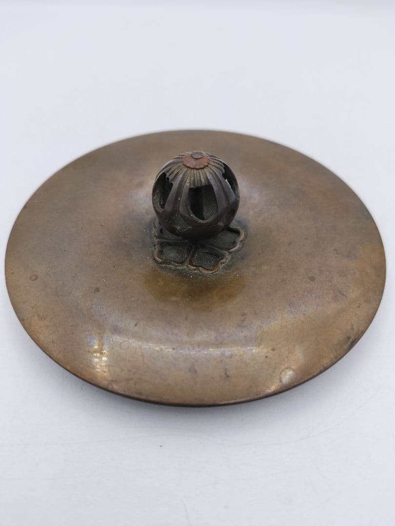 b505 唐銅 琉球風炉 田口霰釜添 釜谷浄越 木箱 茶道具 古物