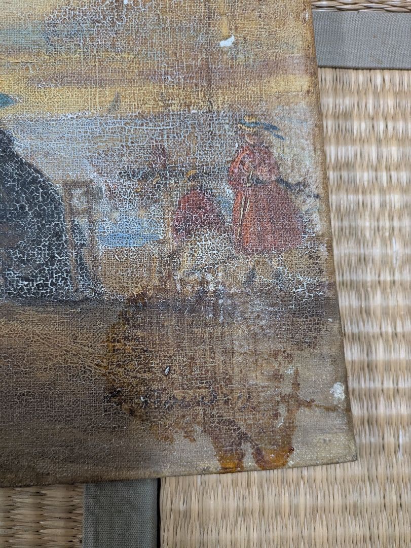 Luis Eugene Boudin 油彩画 海辺の風景