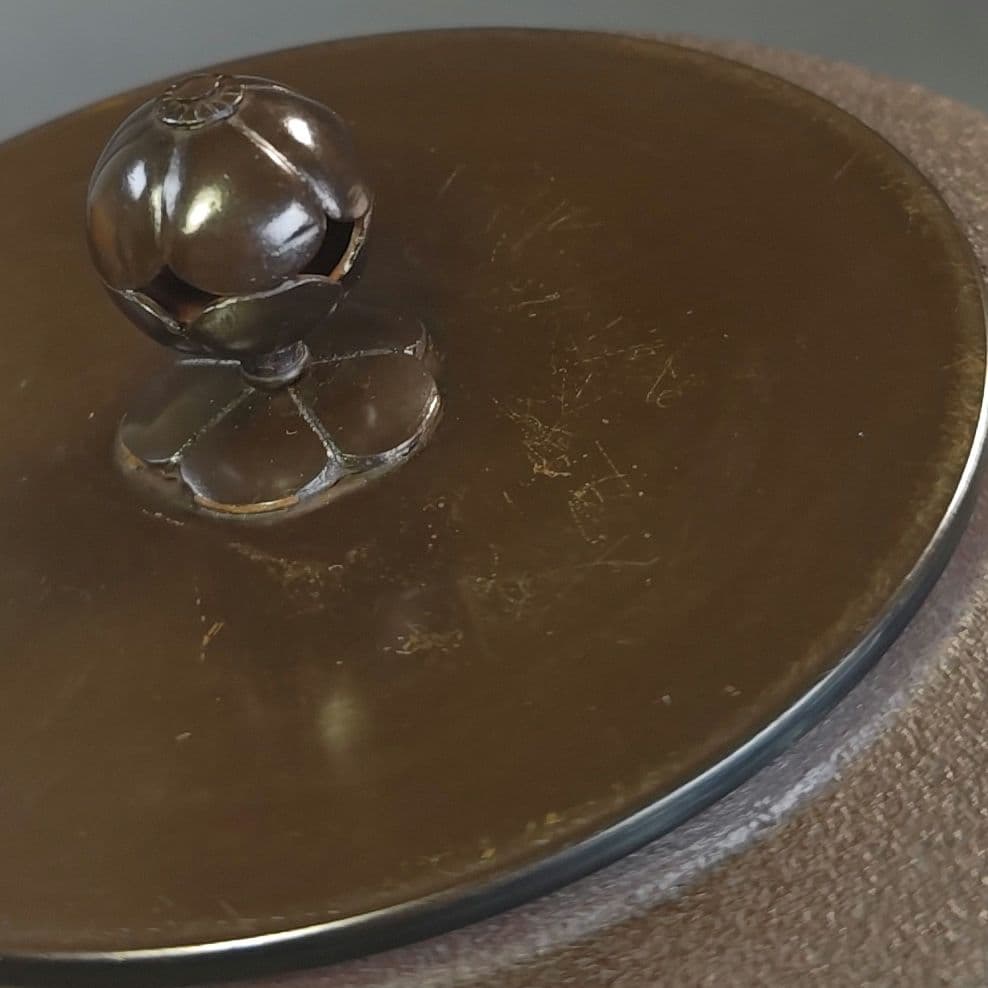 イ894 茶釜『釜師　佐藤清光作』『色紙釜　共箱』鉄釜　茶道具