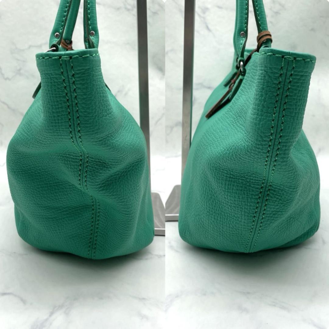 フェリージ 23-11 2way ハンドバッグ ショルダーバッグ レザー 緑