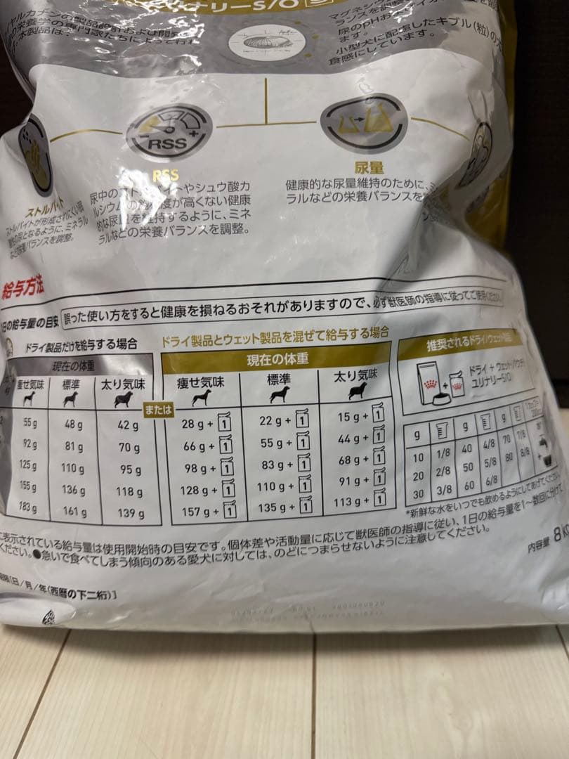 ②ロイヤルカナン 食事療法食 犬用 ユリナリー S/O 小型犬用 S(8kg)