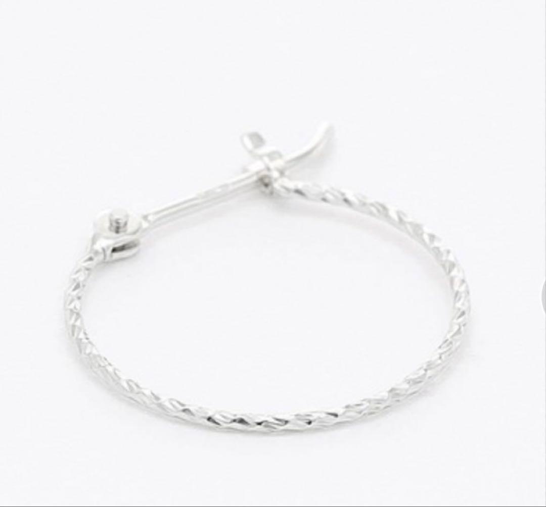 BLOOM K10 ホワイトゴールド フープピアス　k10WG刻印