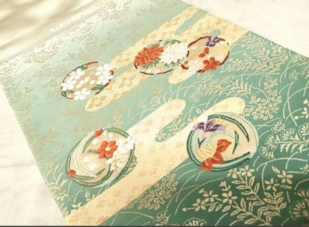 振袖 フルセット6点サイズM〜Ｌ絞り　熨斗吉祥花鳥蝶文　金銀彩　正絹