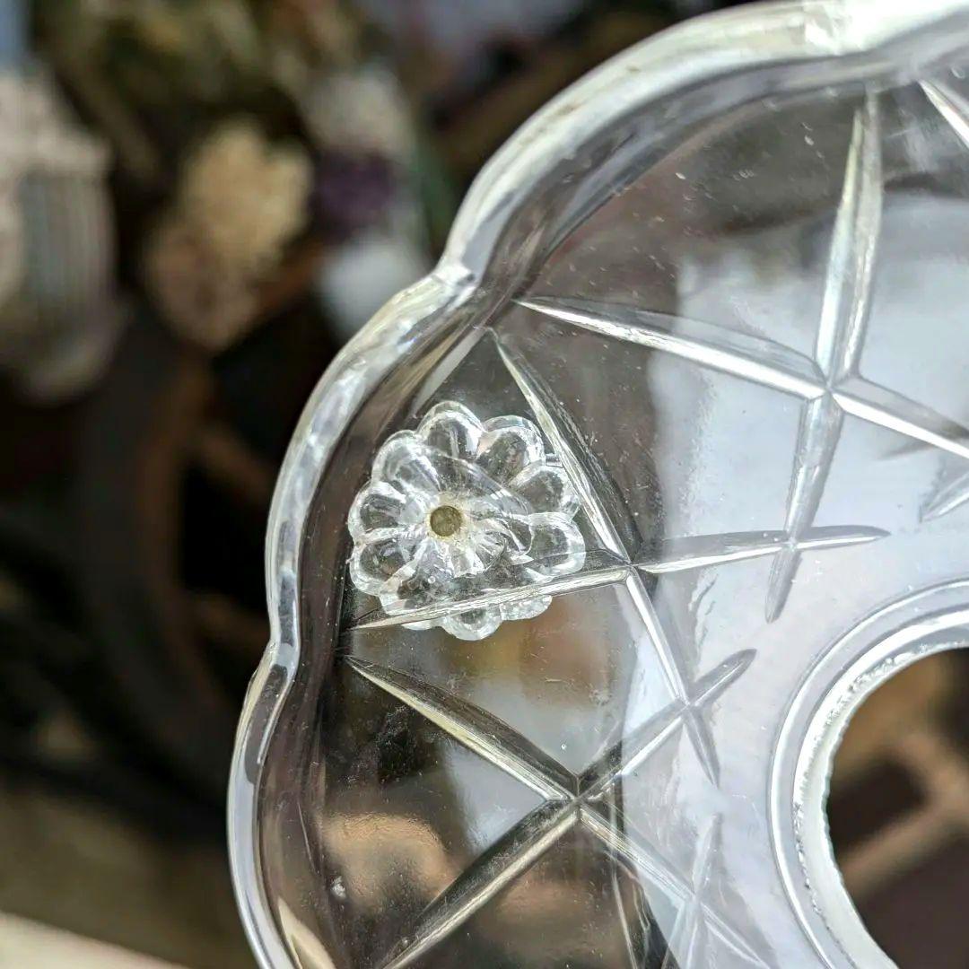 フランスアンティーク ピンク大粒ガラスドロップ ミニシャンデリアシェード