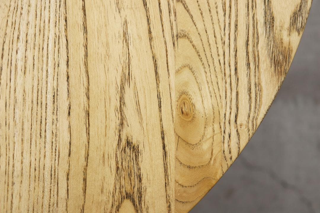 クラッシュゲート バインド タモ無垢材 ラウンド カフェテーブル アイアン