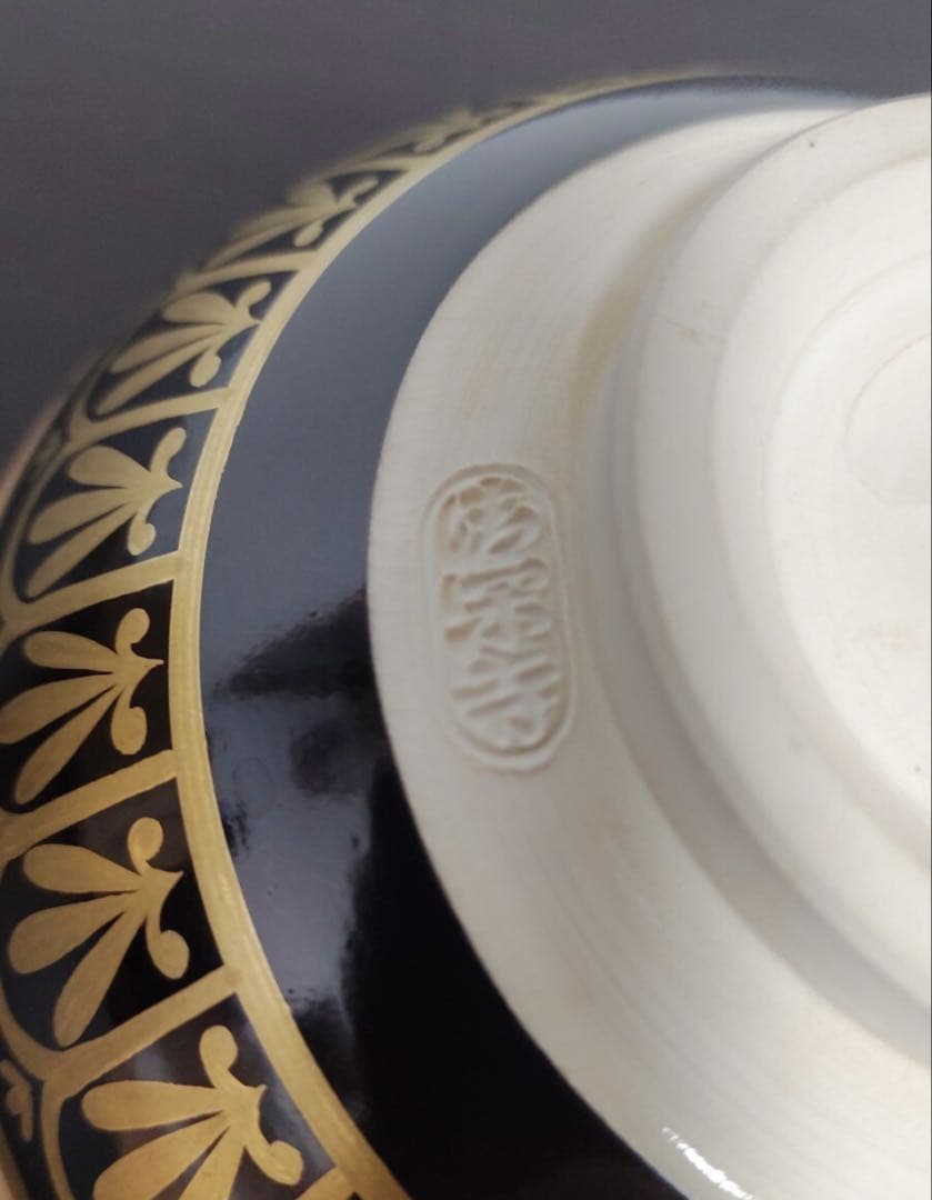 清閑寺窯 杉田祥平造 茶道具 抹茶碗 色絵ギリシャ黒像式馬車画 茶碗