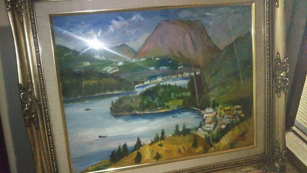 遠部博文の油絵6号です芦の湖です