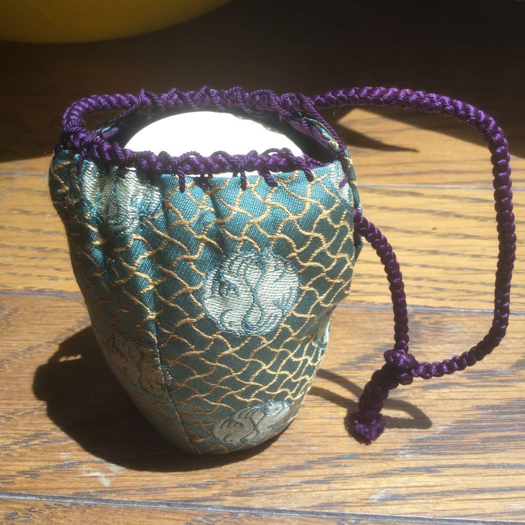 茶道具 陶器の棗 巾着付き