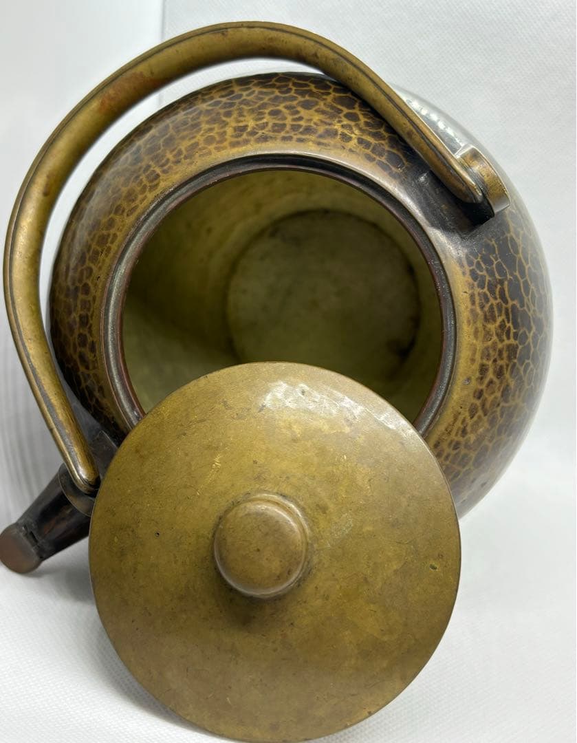 铜製やかん　昭和レトロ　骨董品　古道具(y458)