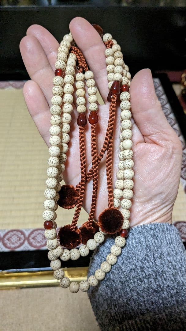 真言宗　星月菩提樹念珠　瑪瑙　尺二