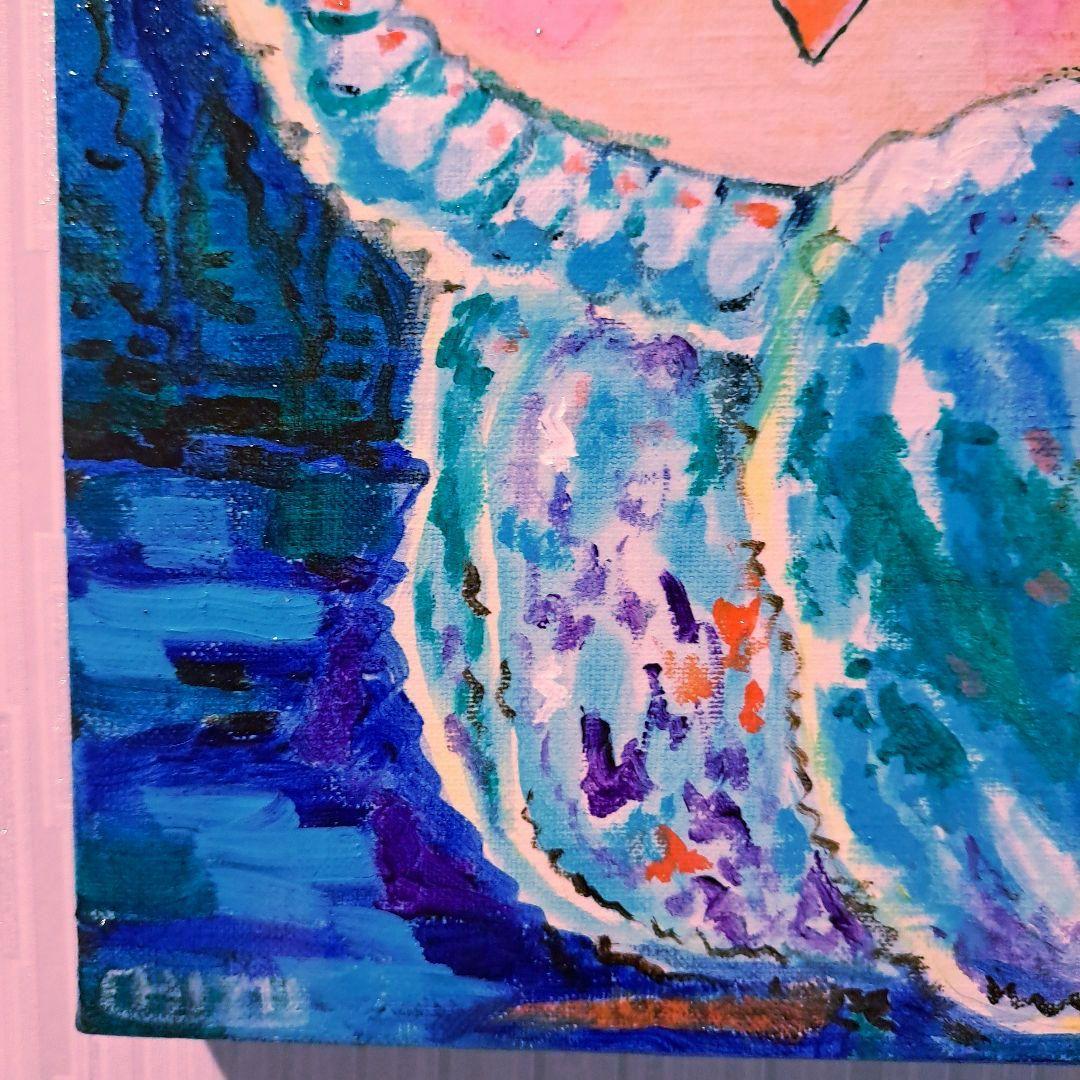 キャンバス油絵　専用　世界のカラフルなふくろう　とっても明るい月夜