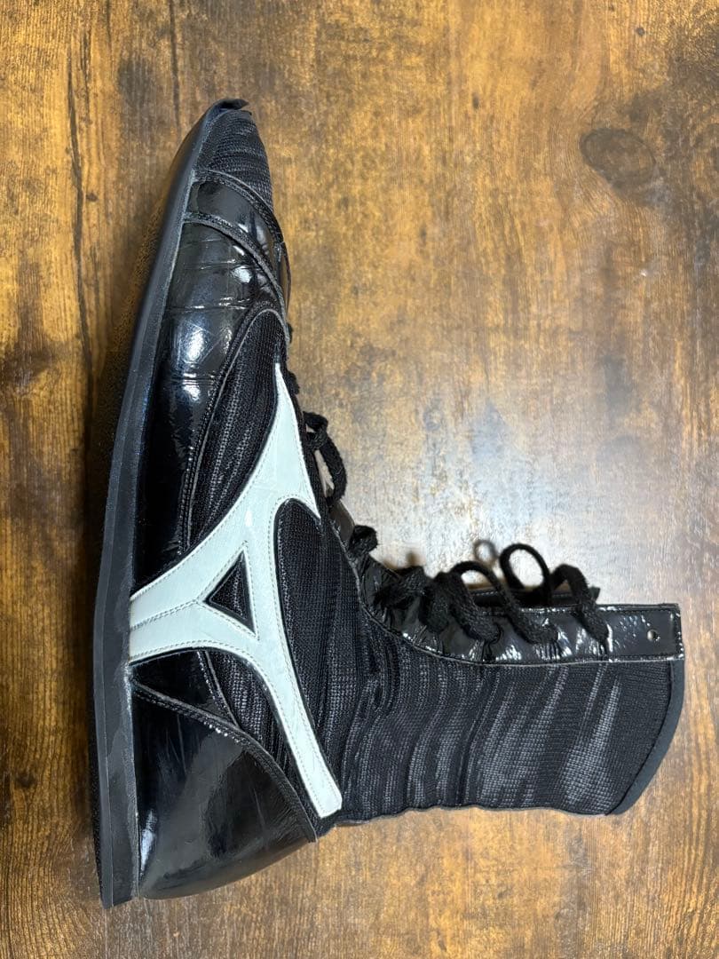 Mizuno ミズノ ボクシングシューズ 黒/白 ハイカット25.5cm