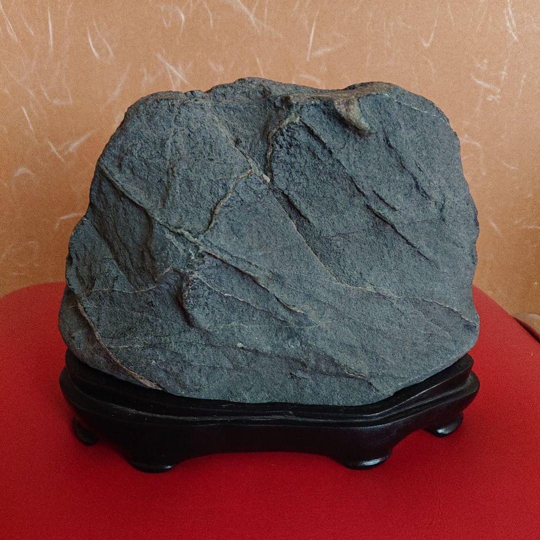 鳥取県 佐治川石 3.4㎏ 天然石 鑑賞石 プロ台座付き