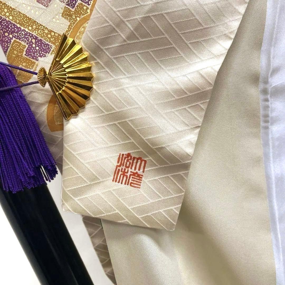 大彦謹製 セミアンティーク 金駒刺繍　刺繍　鴛鴦　振袖　着物 013a p