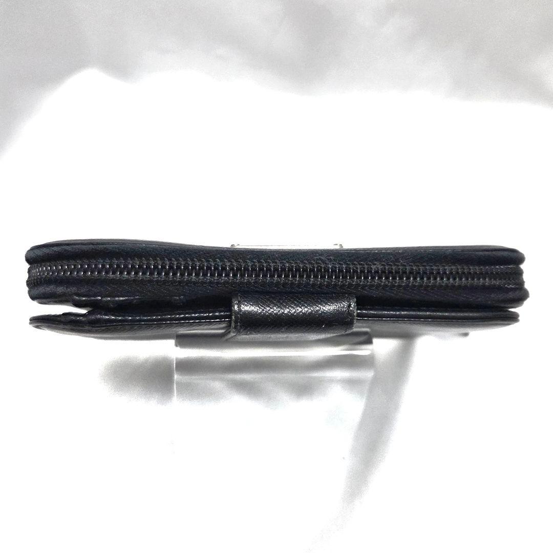 0時まで PRADA 二つ折り財布 三角ロゴ サフィアーノレザー ブラック