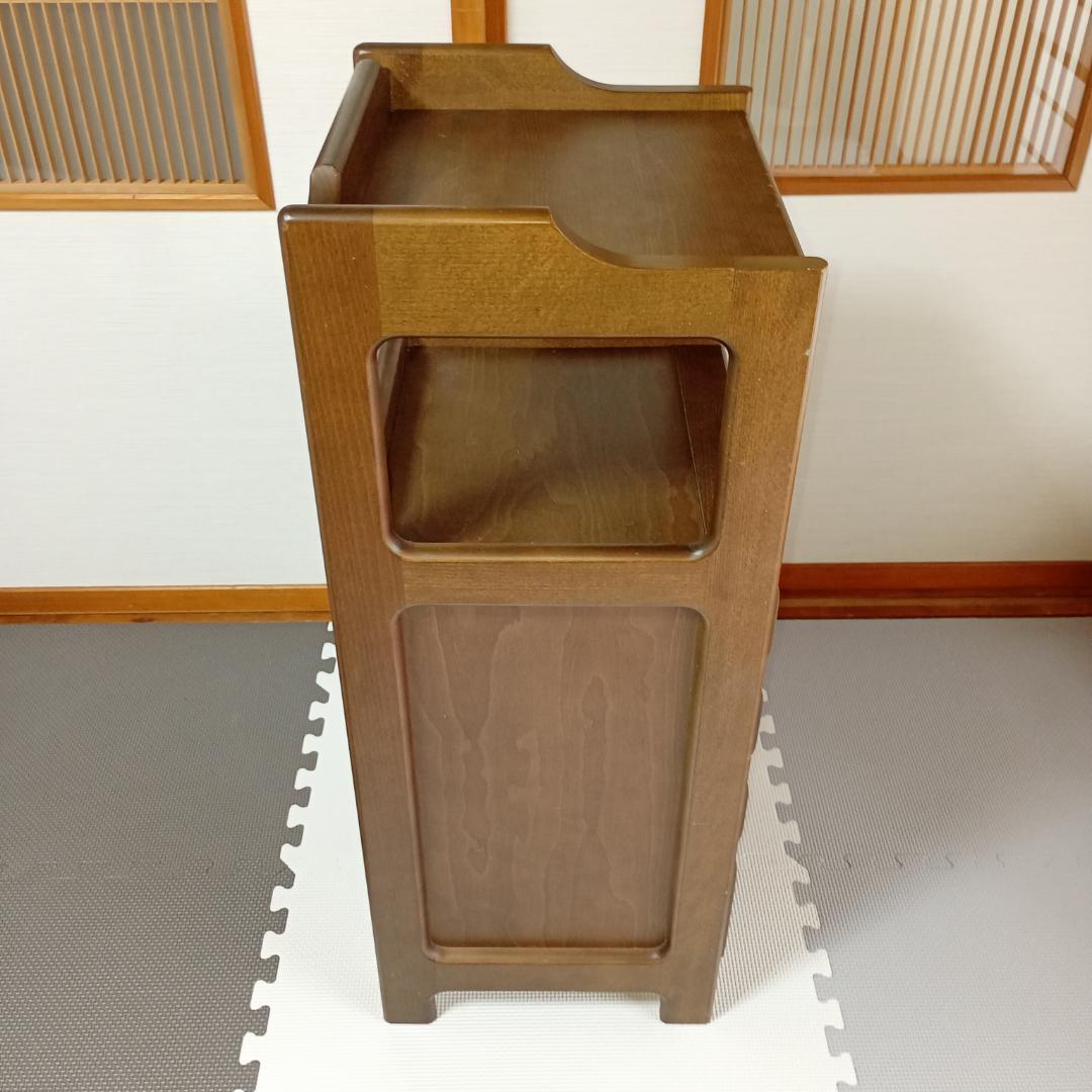 【良品】カリモク 引き出し付き電話台 昭和レトロ 木製 チェスト 引き出し