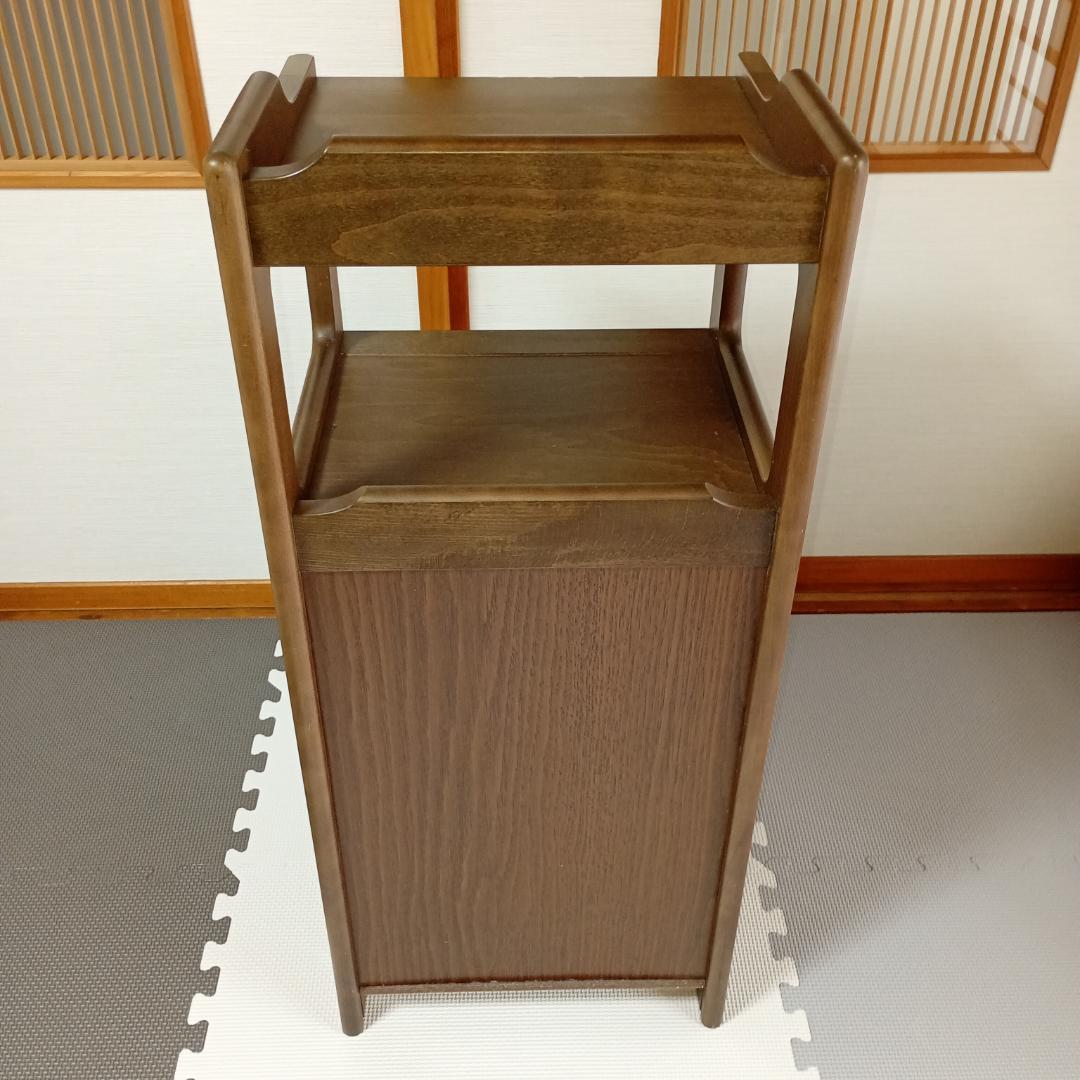 【良品】カリモク 引き出し付き電話台 昭和レトロ 木製 チェスト 引き出し