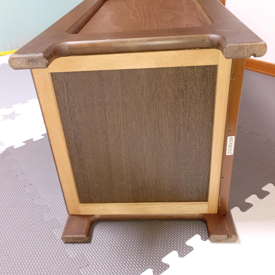 【良品】カリモク 引き出し付き電話台 昭和レトロ 木製 チェスト 引き出し