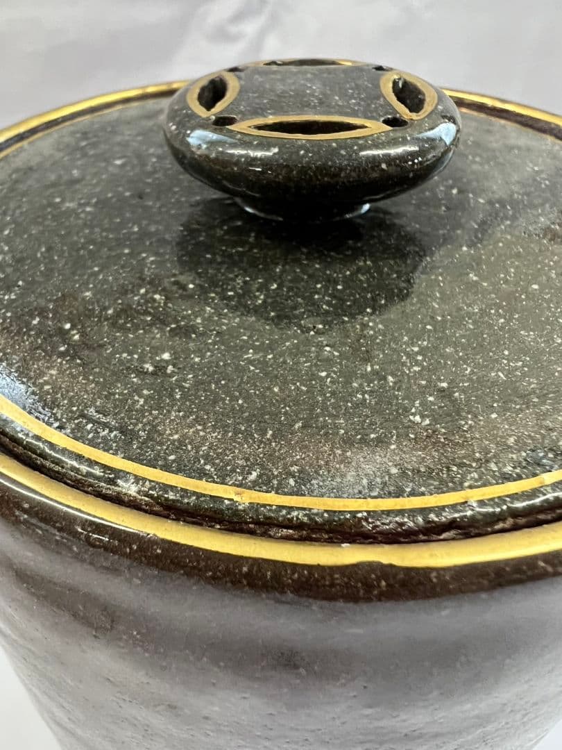 赫土地銹釉尾花画 水指 清閑寺窯 杉田祥平