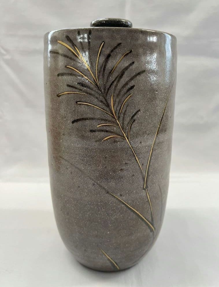 赫土地銹釉尾花画 水指 清閑寺窯 杉田祥平