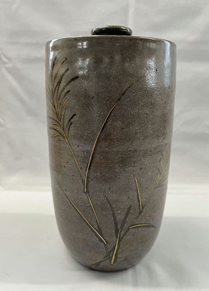 赫土地銹釉尾花画 水指 清閑寺窯 杉田祥平