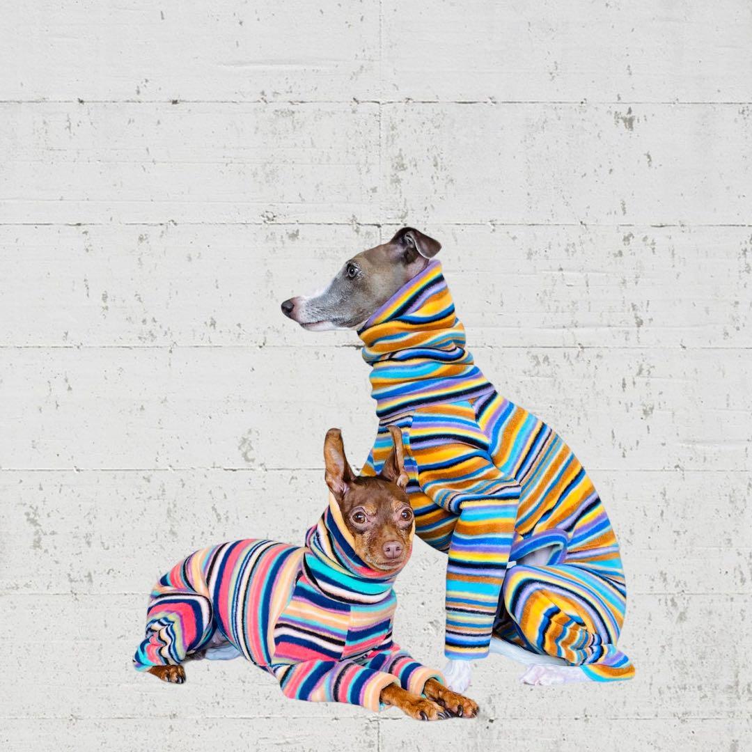 ⑥マルチカラーフリース カバーオール