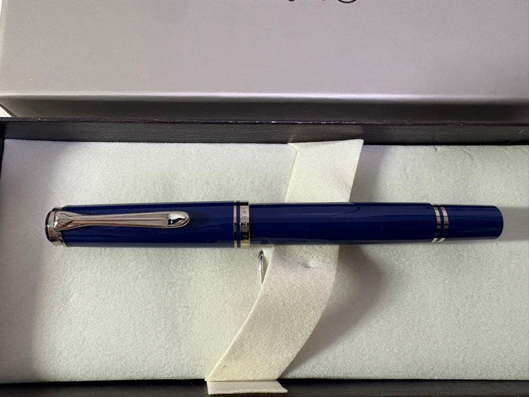 Pelikan M405 万年筆 ダークブルー F（ロジウムプレート14金）
