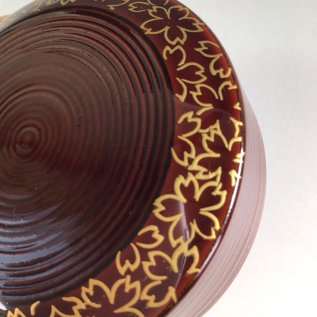 Ｐ９５５　棗　『清山作』『溜塗』『桜蒔絵』『雪吹棗』　共箱　茶道具