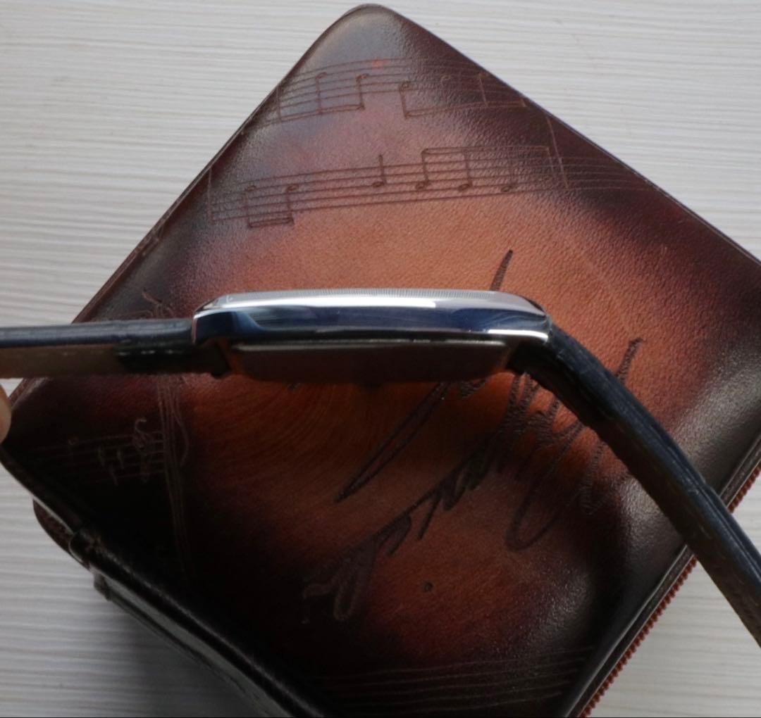 SEIKO tank トノー型 ブルー文字盤 稼動品