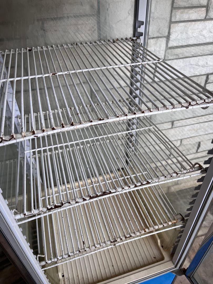 雪印牛乳 4面ガラスショーケース　冷蔵庫 青 3段棚