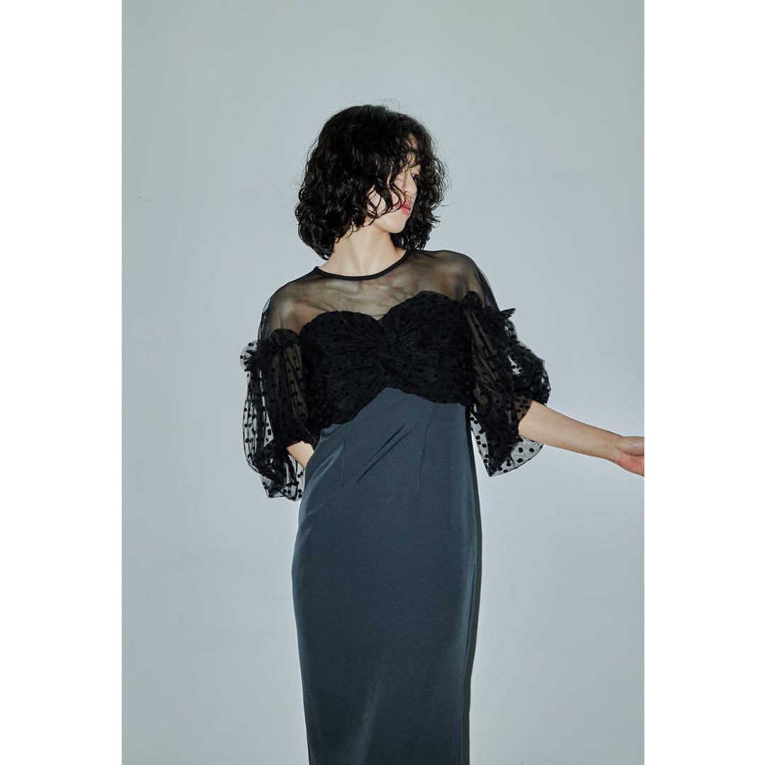 ＊美品＊ niana フロッキードットワンピース パーティードレス