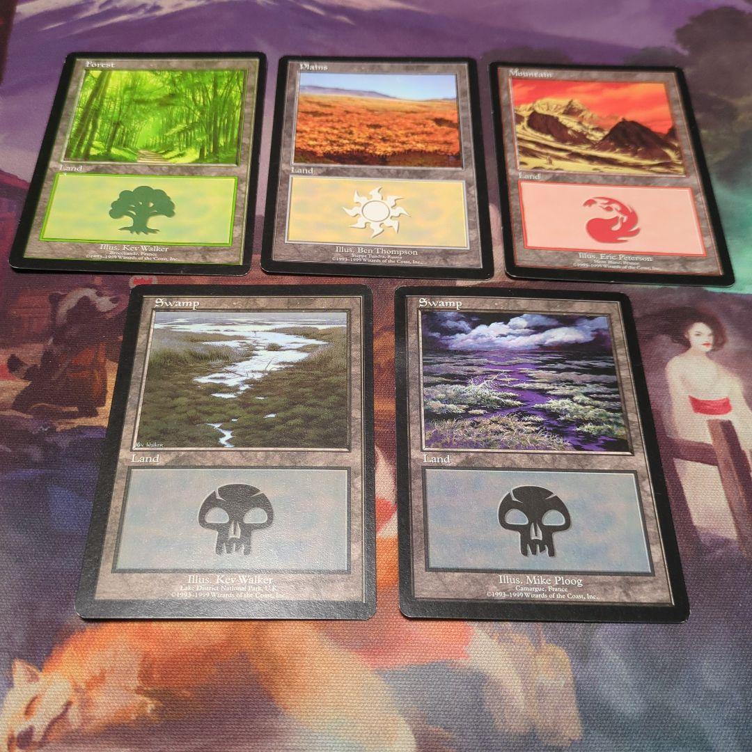 MTG　ユーロランド　平地　森　沼　山　5種セット