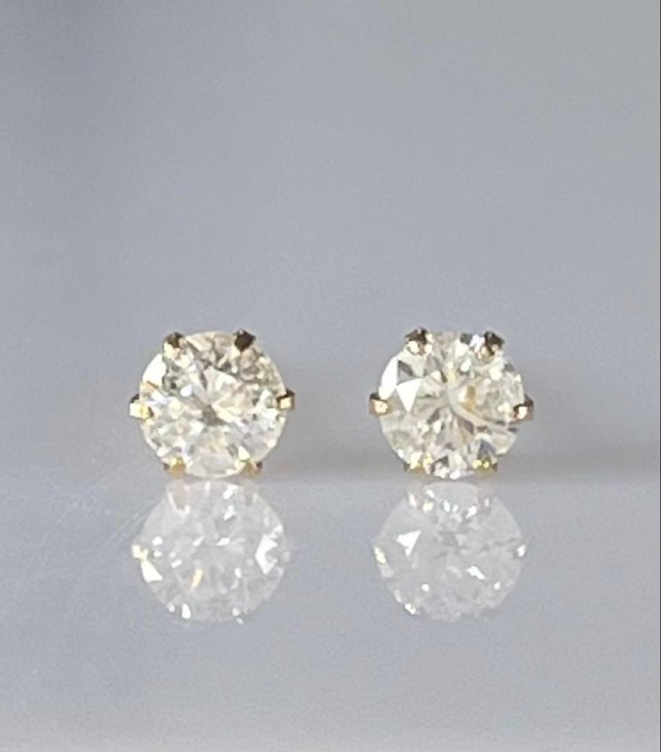 K18天然ダイヤモンドピアス 計0.2ct ホワイト系 鑑別カード付き