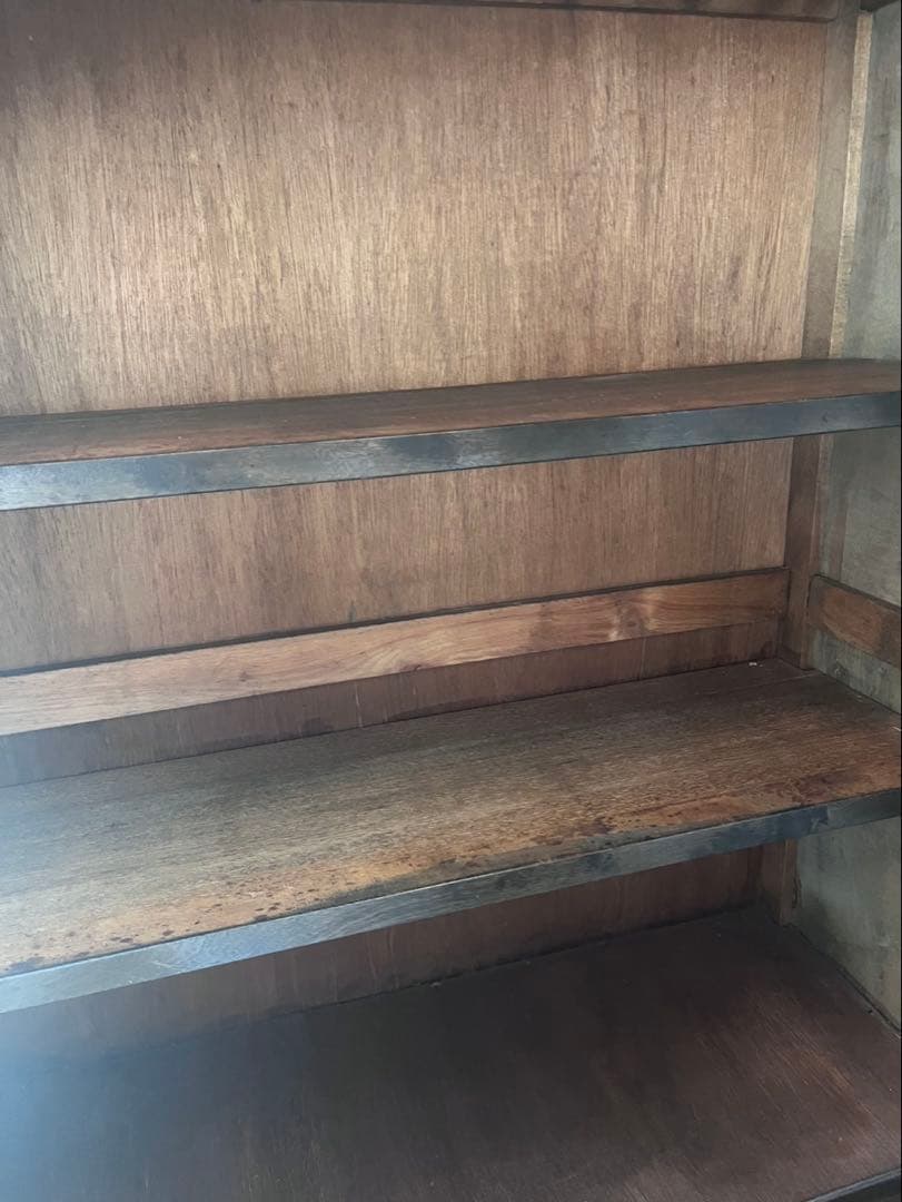 茶箪笥　和風収納棚 ガラス扉付き　アンティーク高さ約133㎝