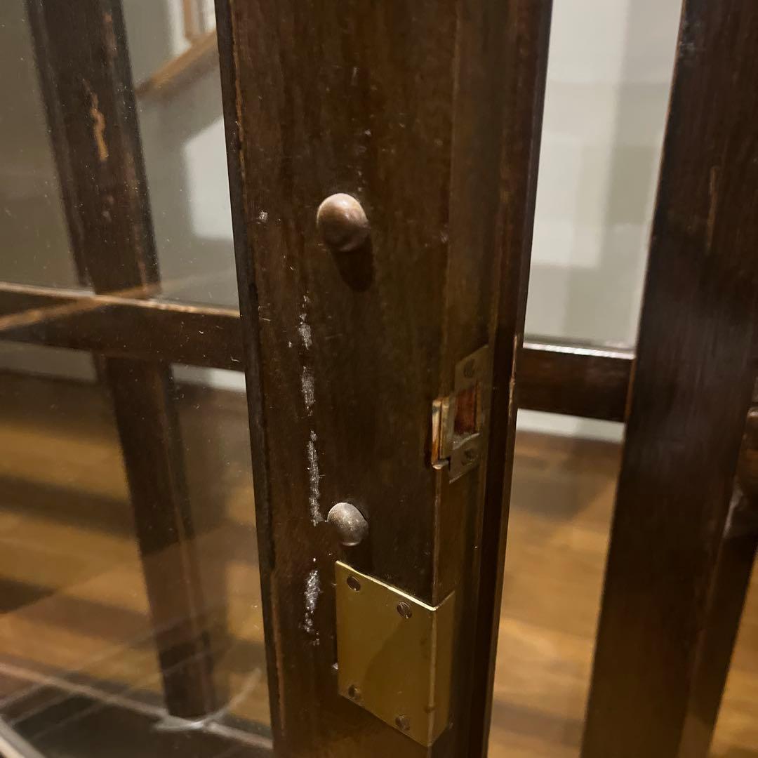 茶箪笥　和風収納棚 ガラス扉付き　アンティーク高さ約133㎝