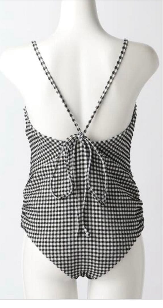 Lepidos チェックシャーリングワンピース水着