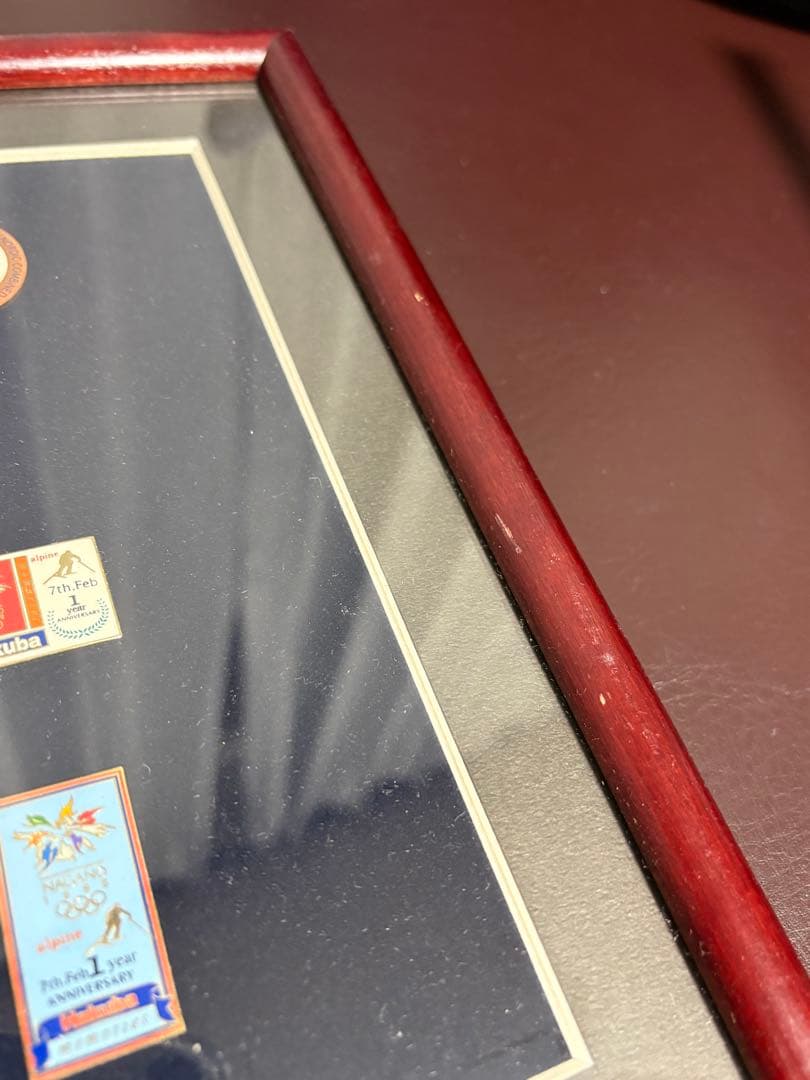 【希少・額装品】1998年 長野オリンピック 1周年記念 白馬 ピンバッジセット