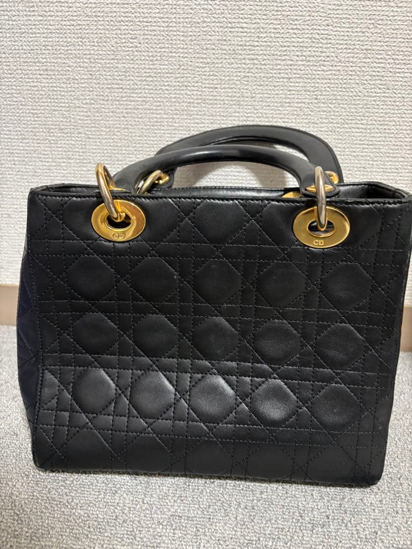 値下げ⭐︎Dior ブラック キルティング ハンドバッグ　レディディオール