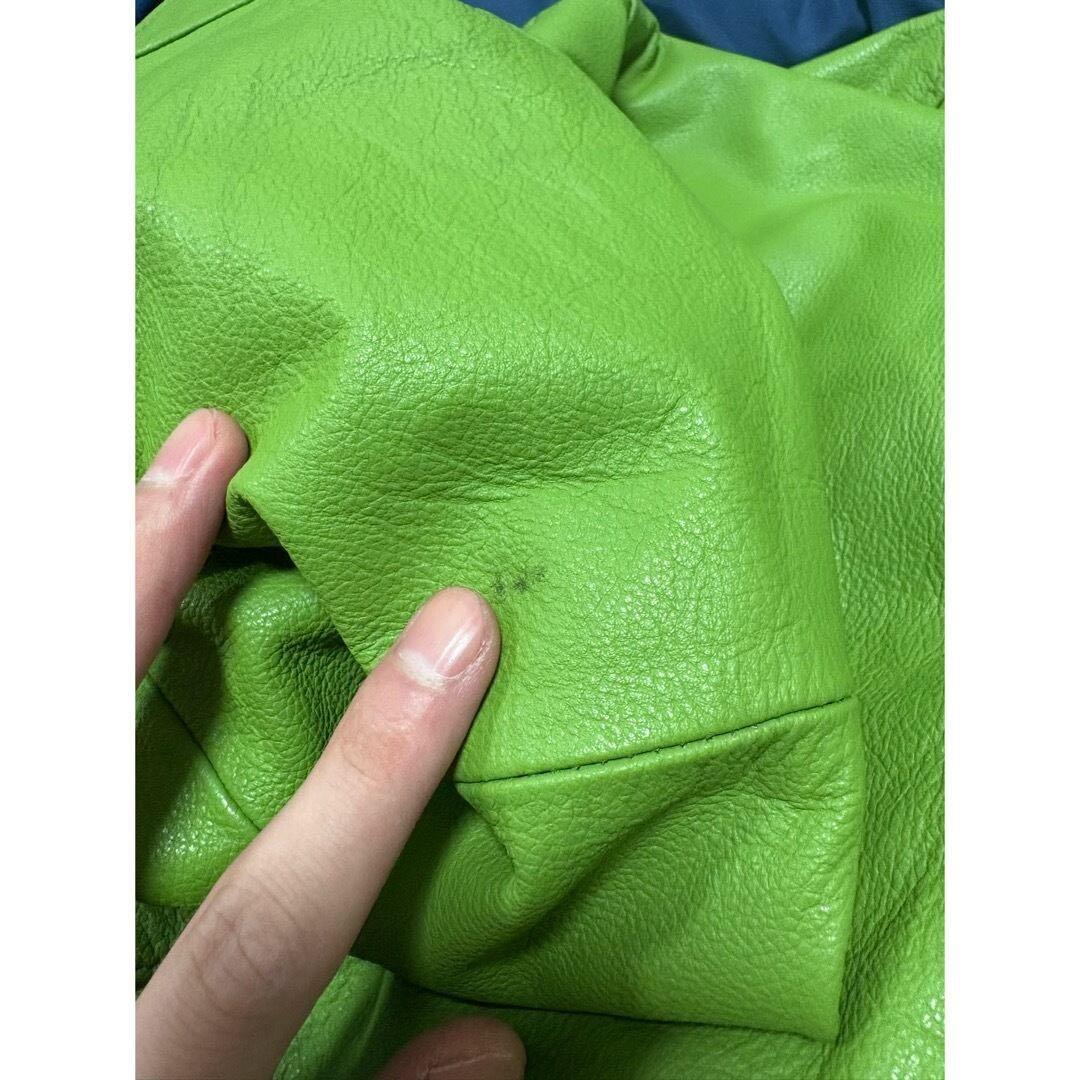 vintage 90s イグアナグリーン 短丈 オーバーサイズレザージャケット