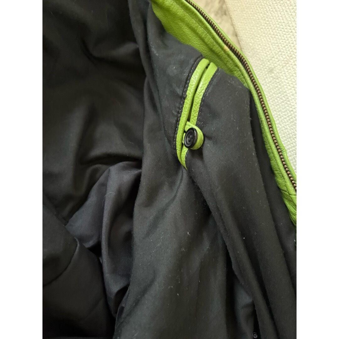 vintage 90s イグアナグリーン 短丈 オーバーサイズレザージャケット