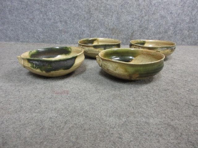 織部焼加藤作助片口4個 [B31678]