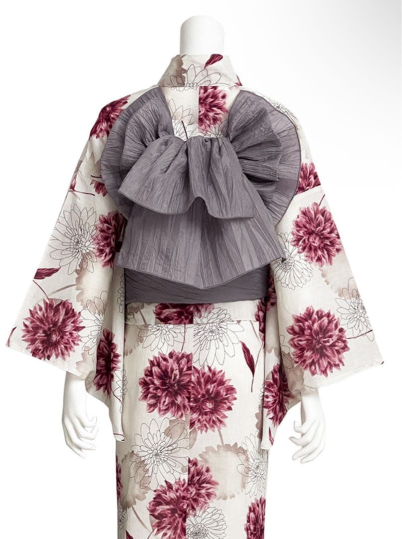 GRL ダリア柄浴衣セット 蝶々の帯飾り付き
