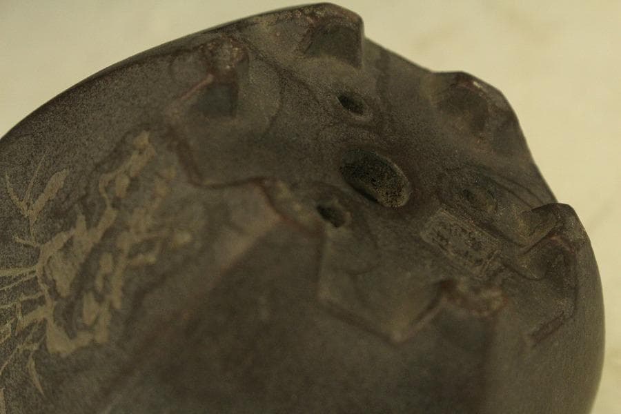 中国美術 紫泥 六方 花盆 葛明祥造(HA515)