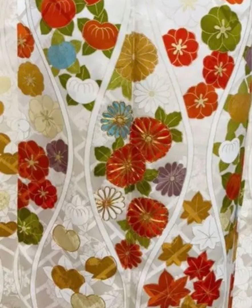 振袖 クリーム色 花柄