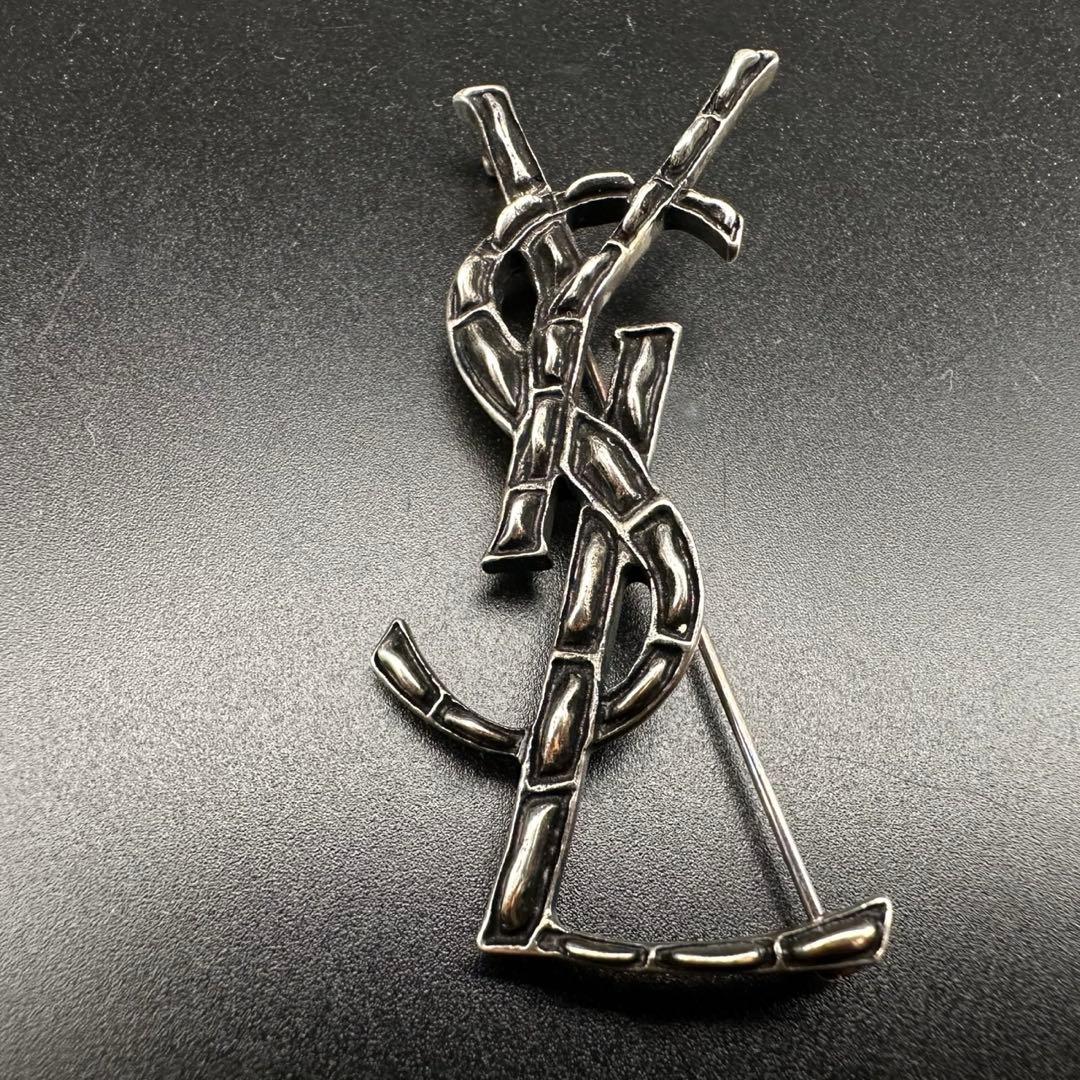 極美品✨　YSL　サンローランパリ　ブローチ　ロゴ　1310