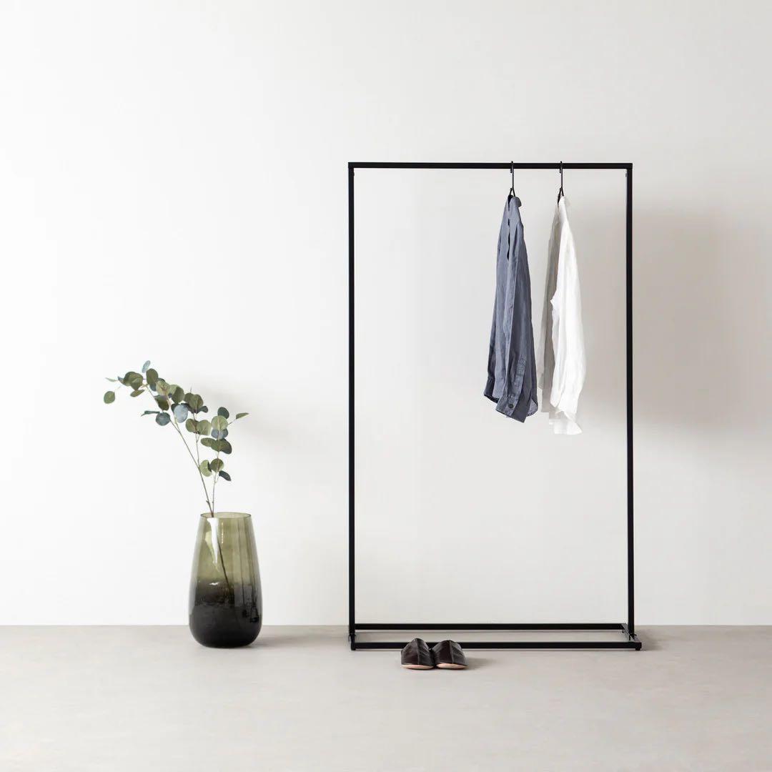 KANADEMONO シンプル アイアン ハンガーラック　W90