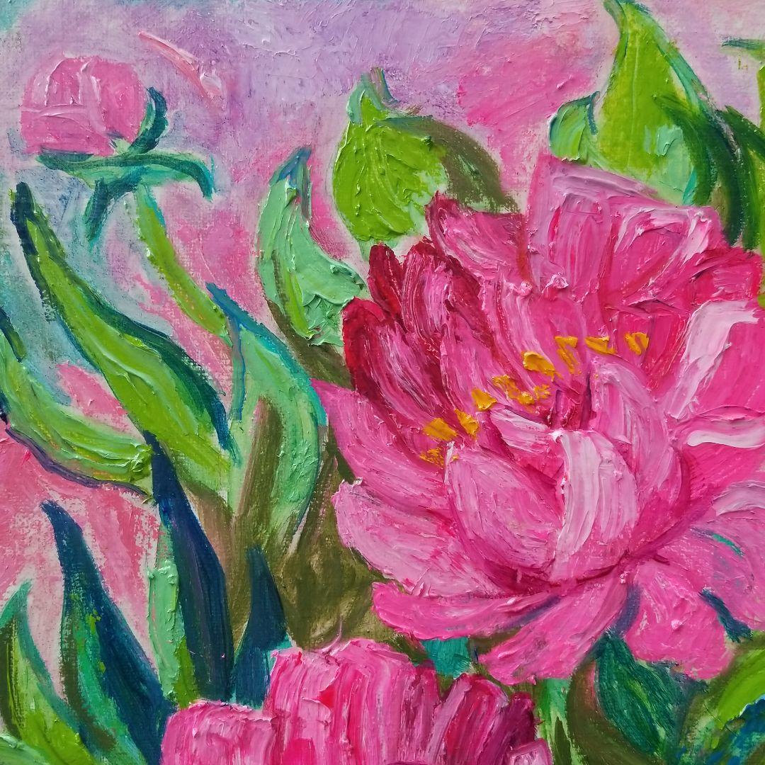 油絵　専用　ももいろのしゃくやく