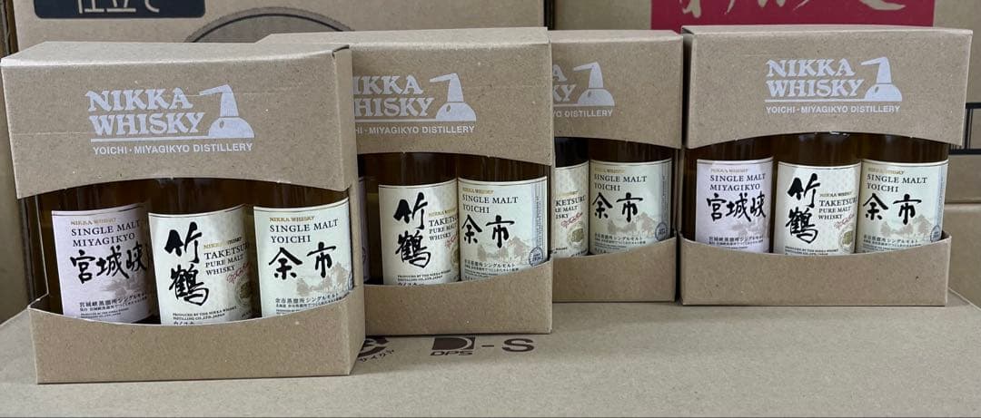 NIKKA WHISKY 余市・宮城峡・竹鶴 ミニチュア３本セット　4セット