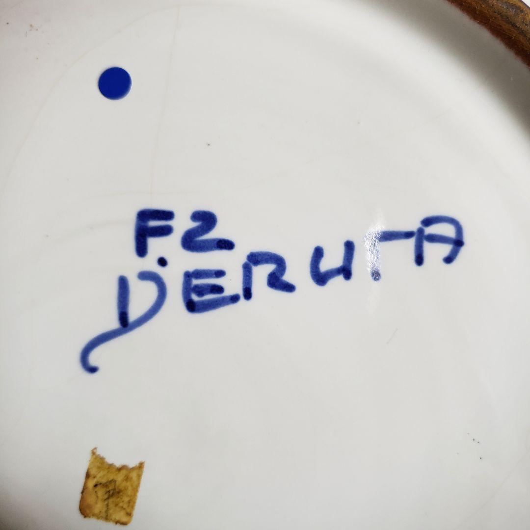 大皿　イタリア　デルータ　マヨリカ焼　染付