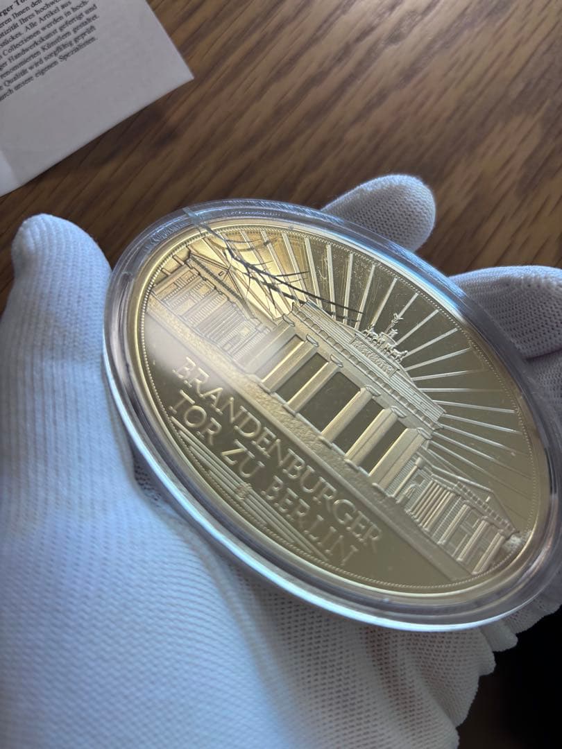 【ドイツ 楕円大型 100g】ブランデンブルク門 スワロフスキー装飾付